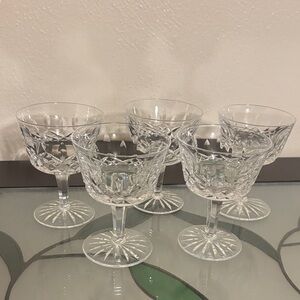 Vintage Waterford Elegant Crystal Wine Glass Set of 5